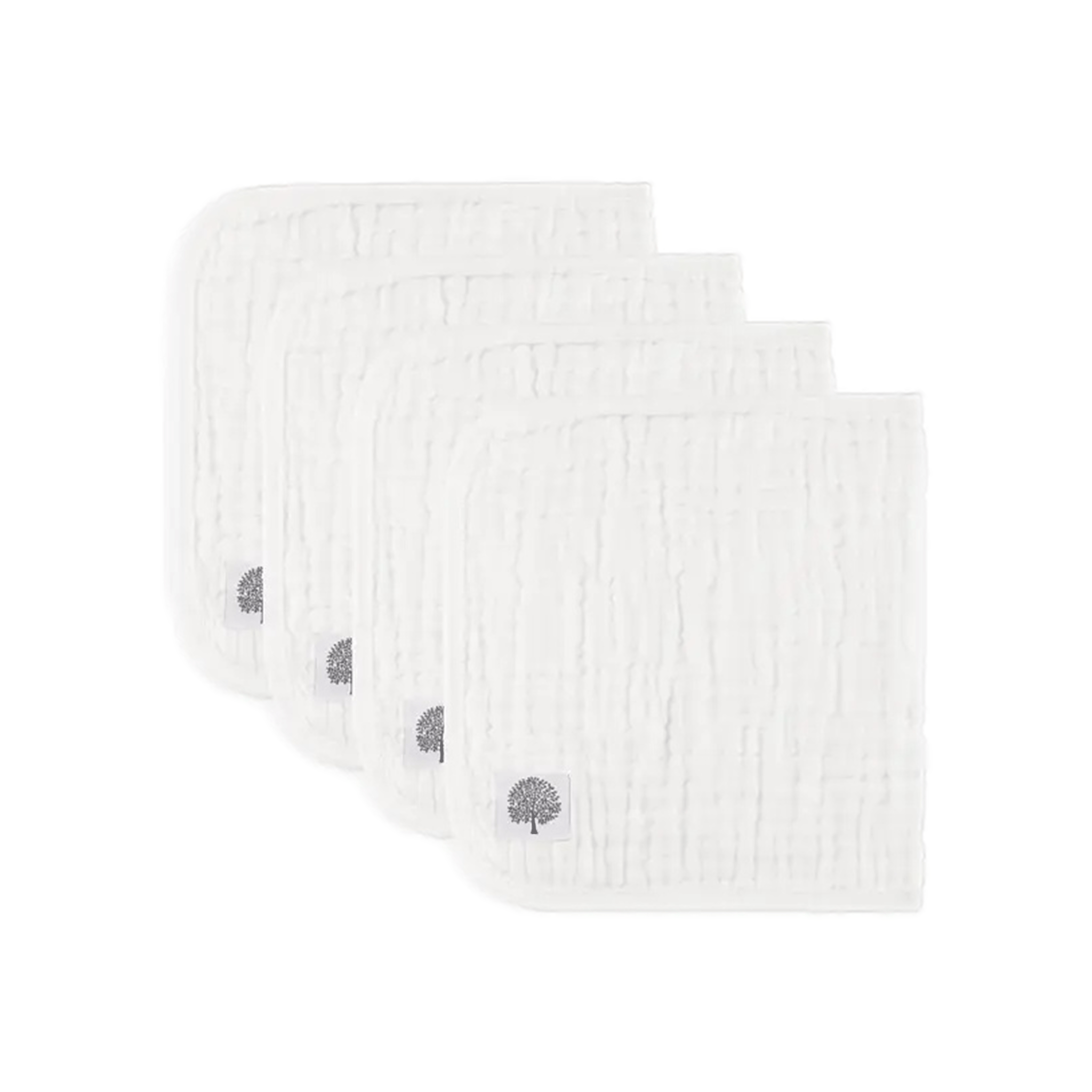 Muslin Burp Cloths (Set of 4 - White)