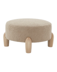 Perez Scandinavian Round Ottoman in Brown/Natural