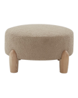 Perez Scandinavian Round Ottoman in Brown/Natural