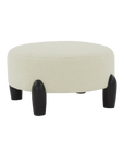 Perez Scandinavian Round Ottoman in Cream