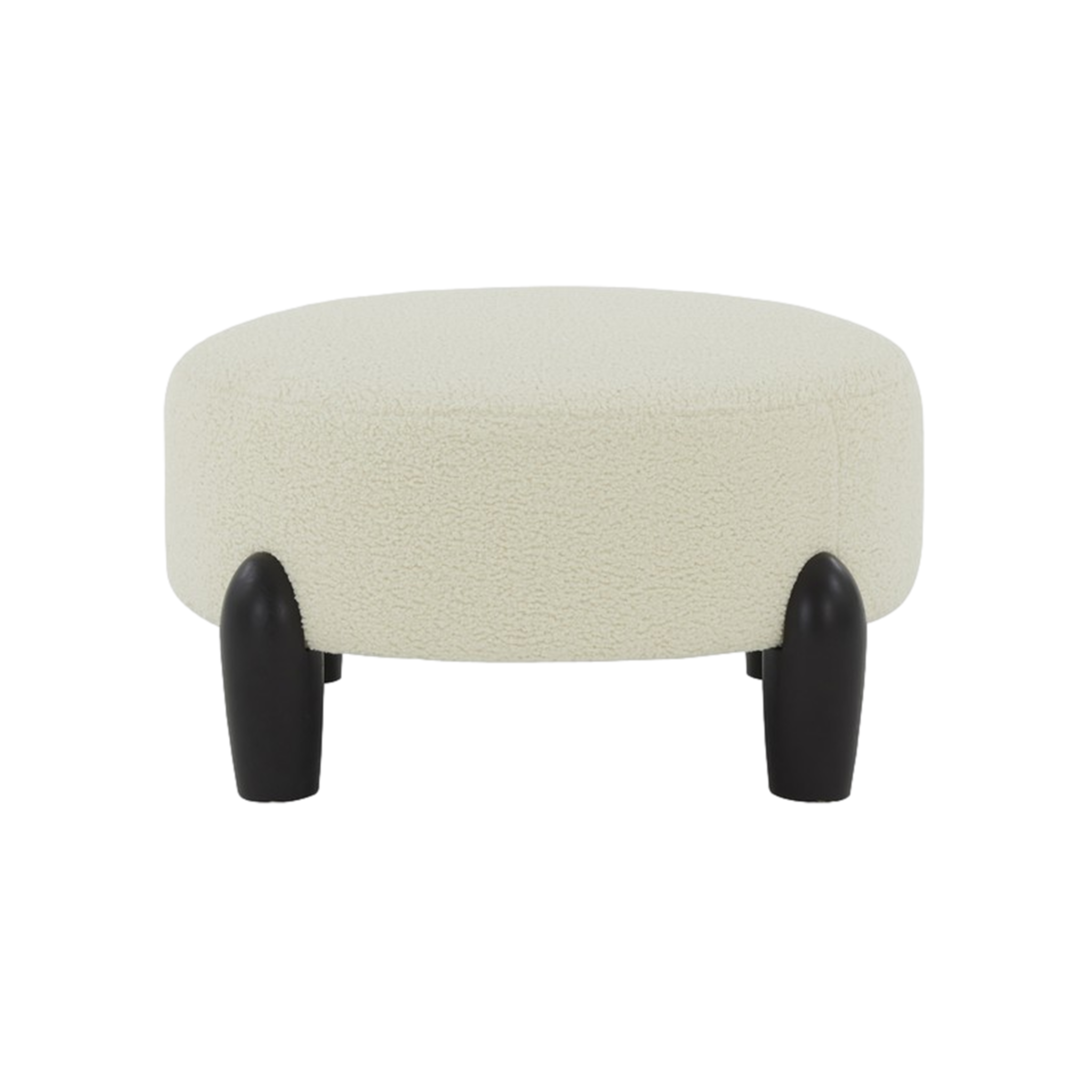 Perez Scandinavian Round Ottoman in Cream