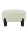 Perez Scandinavian Round Ottoman in Cream