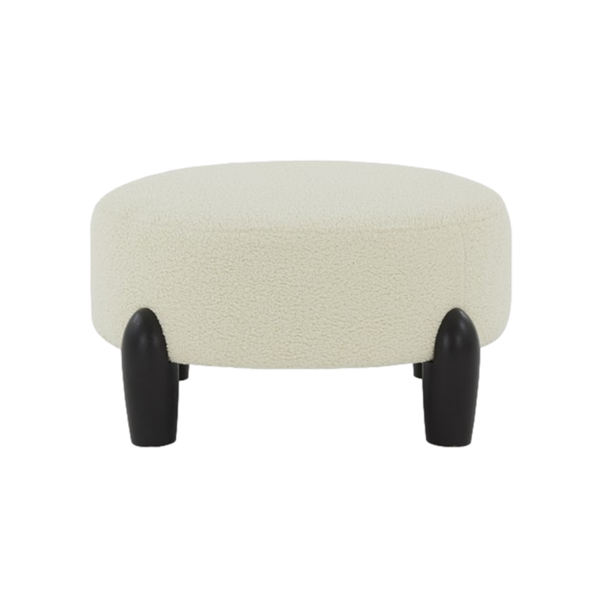 Perez Scandinavian Round Ottoman in Cream