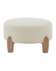 Perez Scandinavian Round Ottoman in Ivory/Natural