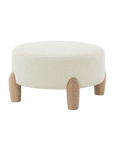 Perez Scandinavian Round Ottoman in Ivory/Natural