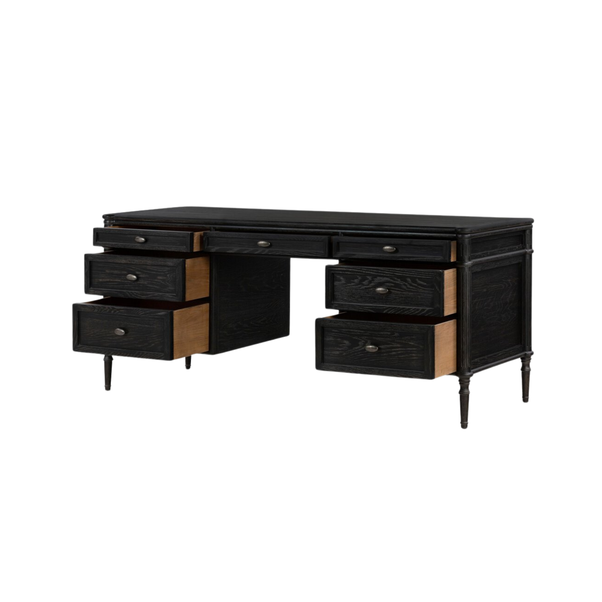 Toulouse Executive Desk (Distressed Black)