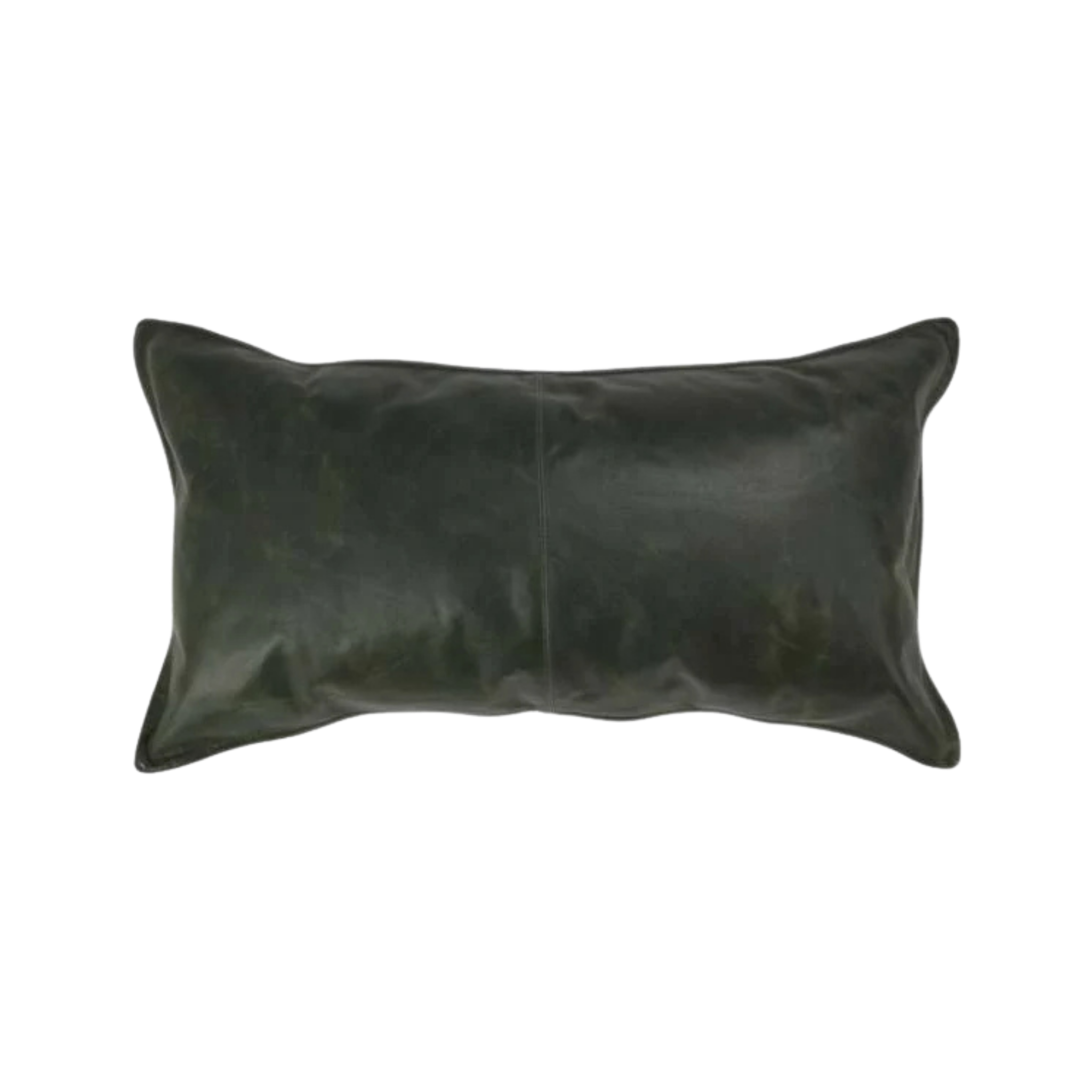 Vintage Leather Pillow (Forest Green)