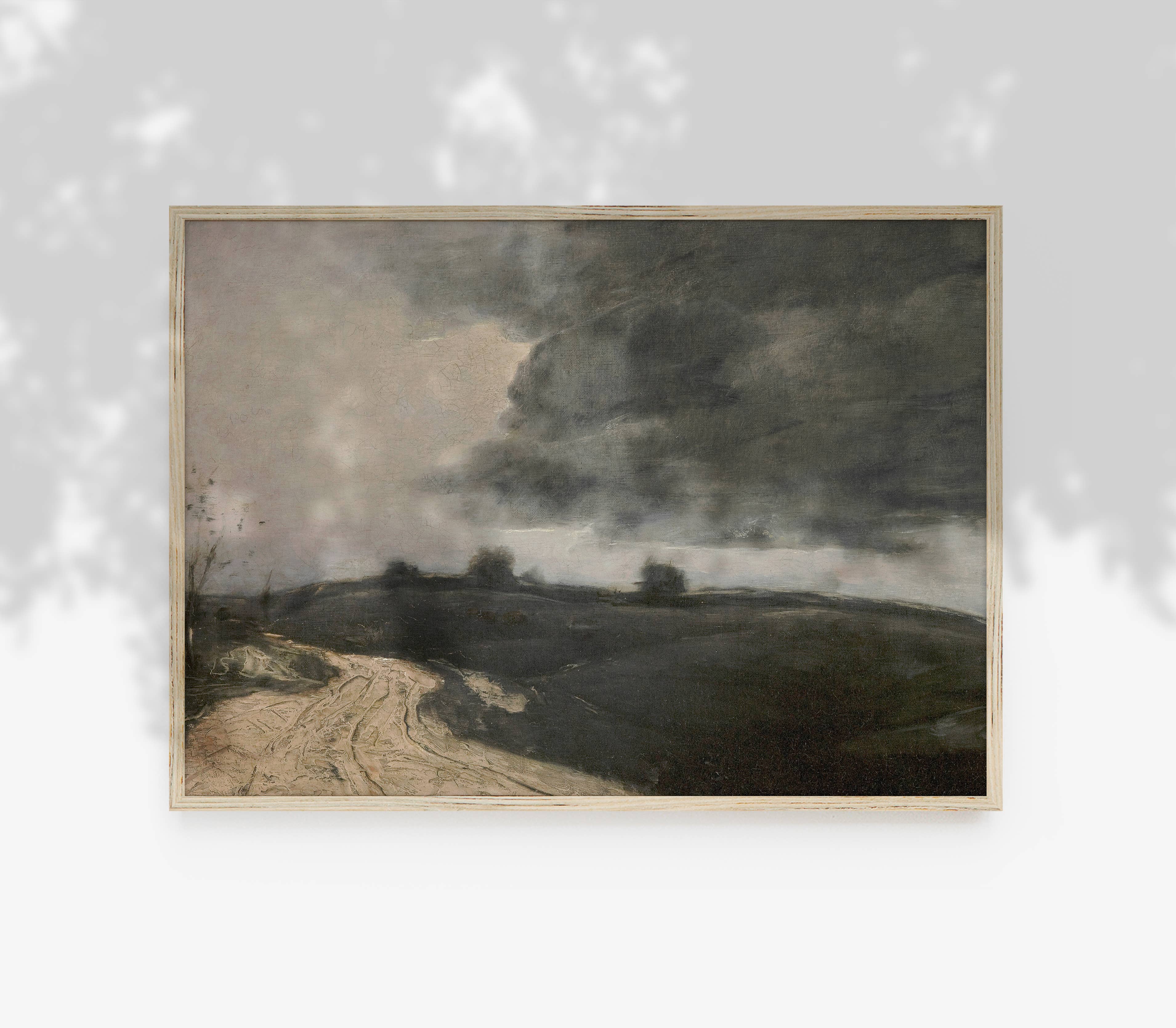 Moody Muted Landscape Art | Vintage Overcast Art Print L227: 16”x20”