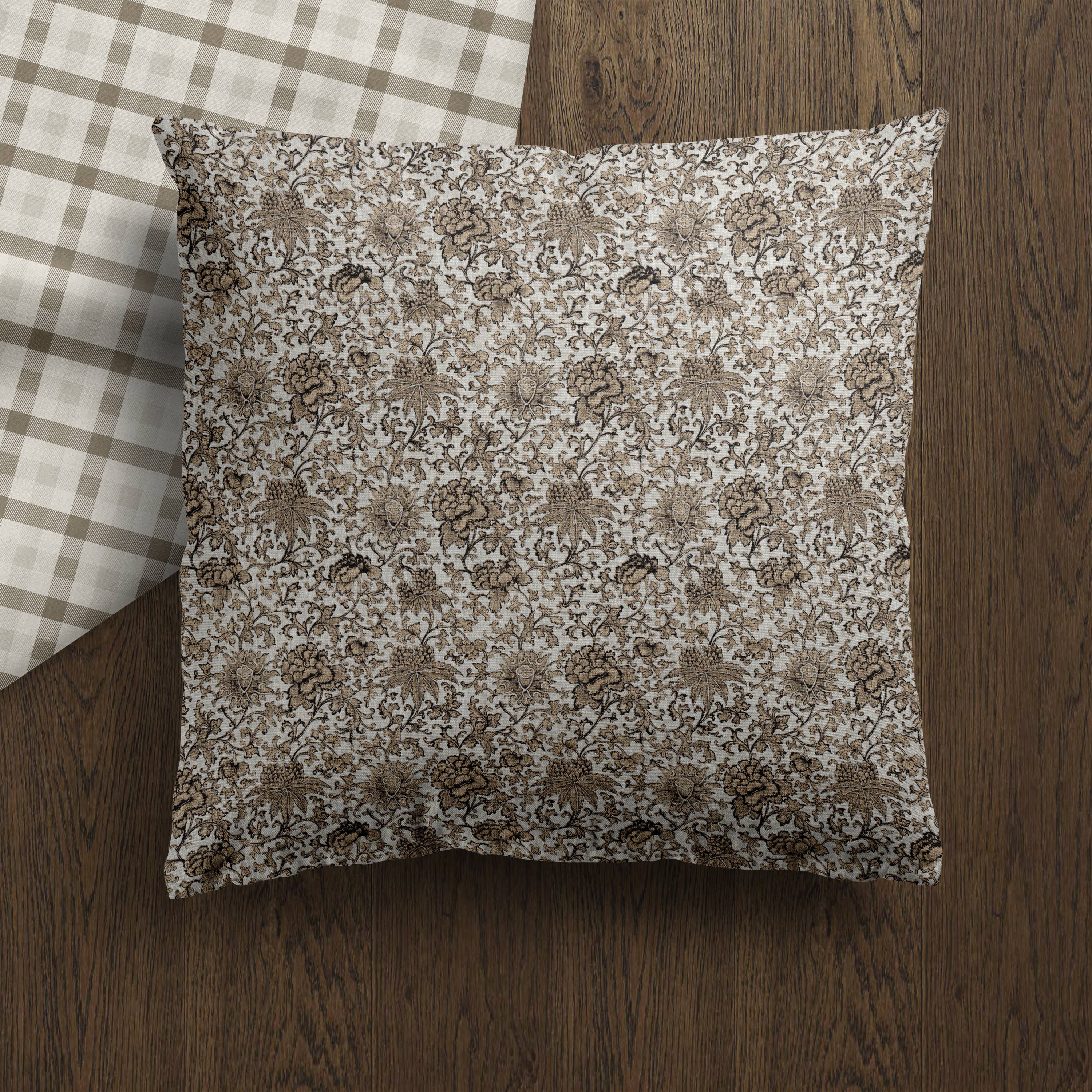 Timeless Blooms III Vintage Floral Pillow Cover | Throw: 18&quot; x 18&quot; / Printed Back