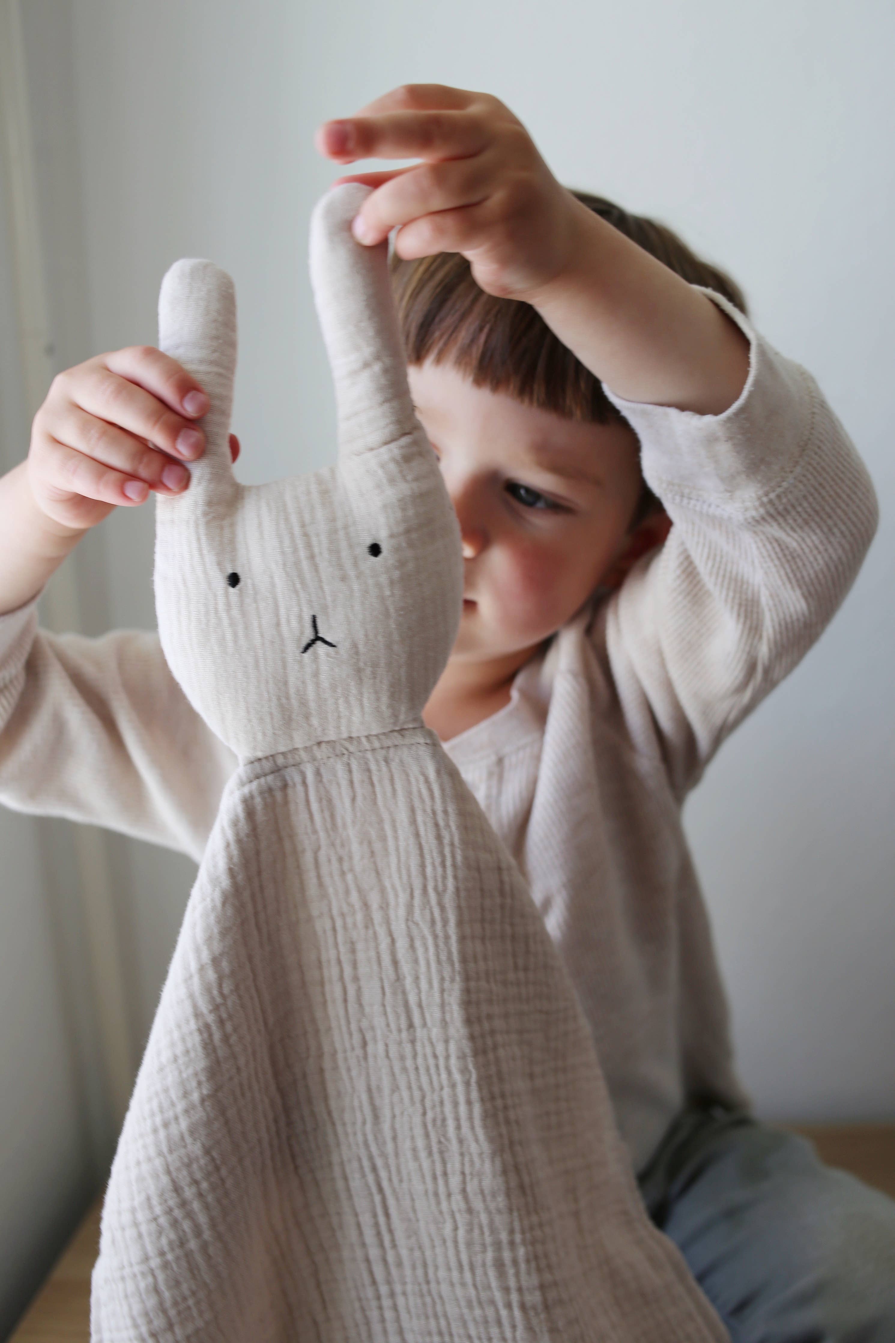 Natural Sand Bunny Lovey Blanket