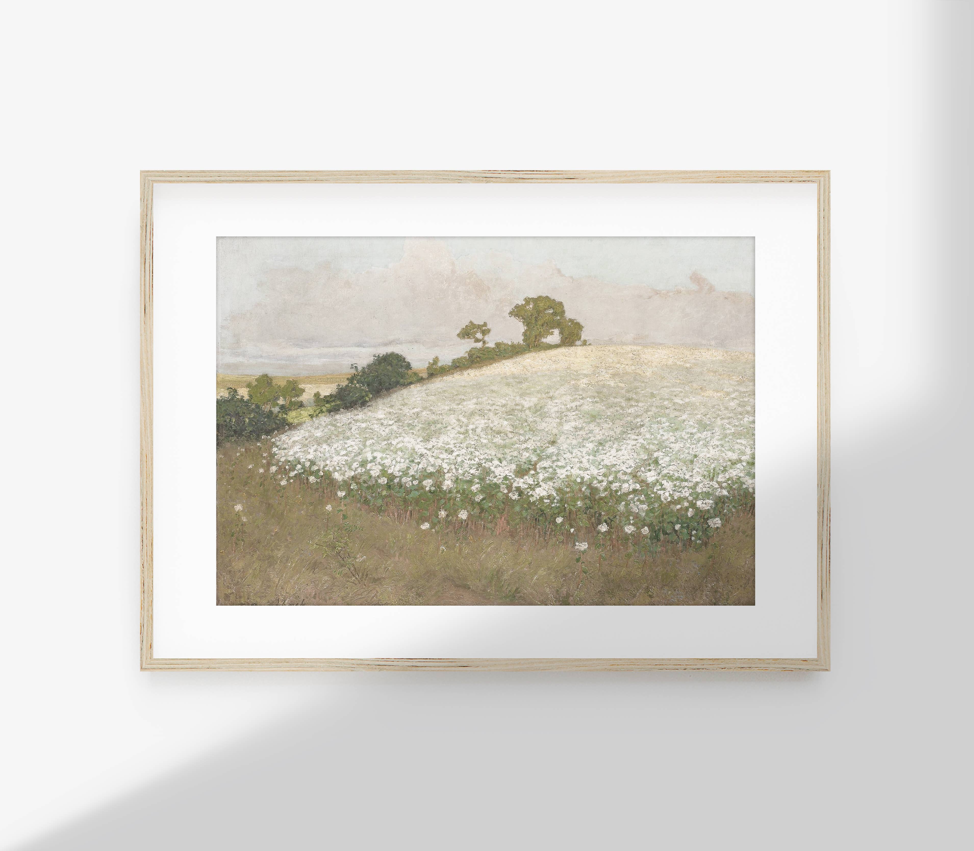 Vintage Floral Field Painting | Landscape Art Print L215: 8&quot;x10&quot;