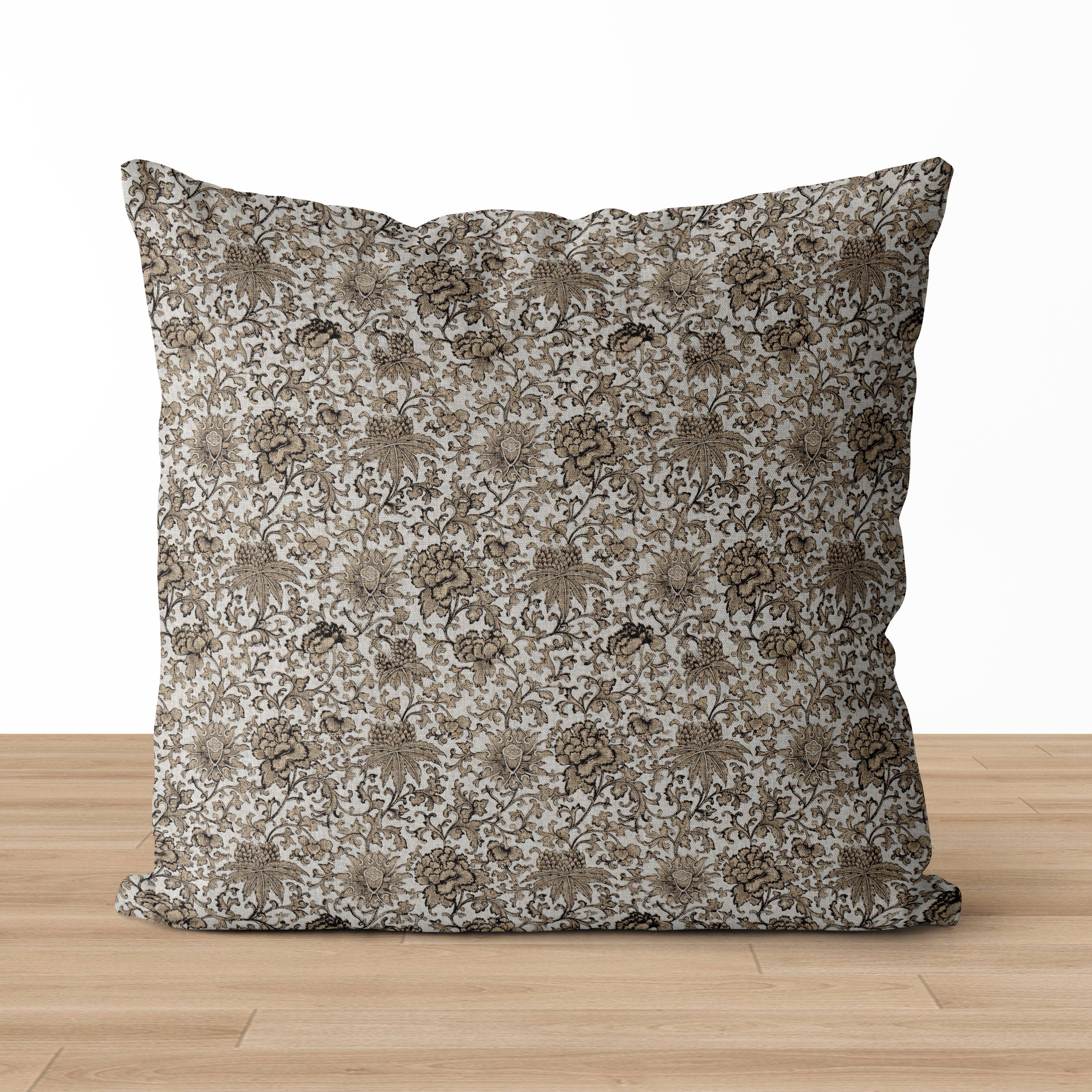 Timeless Blooms III Vintage Floral Pillow Cover | Throw: 18&quot; x 18&quot; / Printed Back