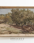 Vintage Moody Landscape Painting | Tree Art Print L114: 16”x20”