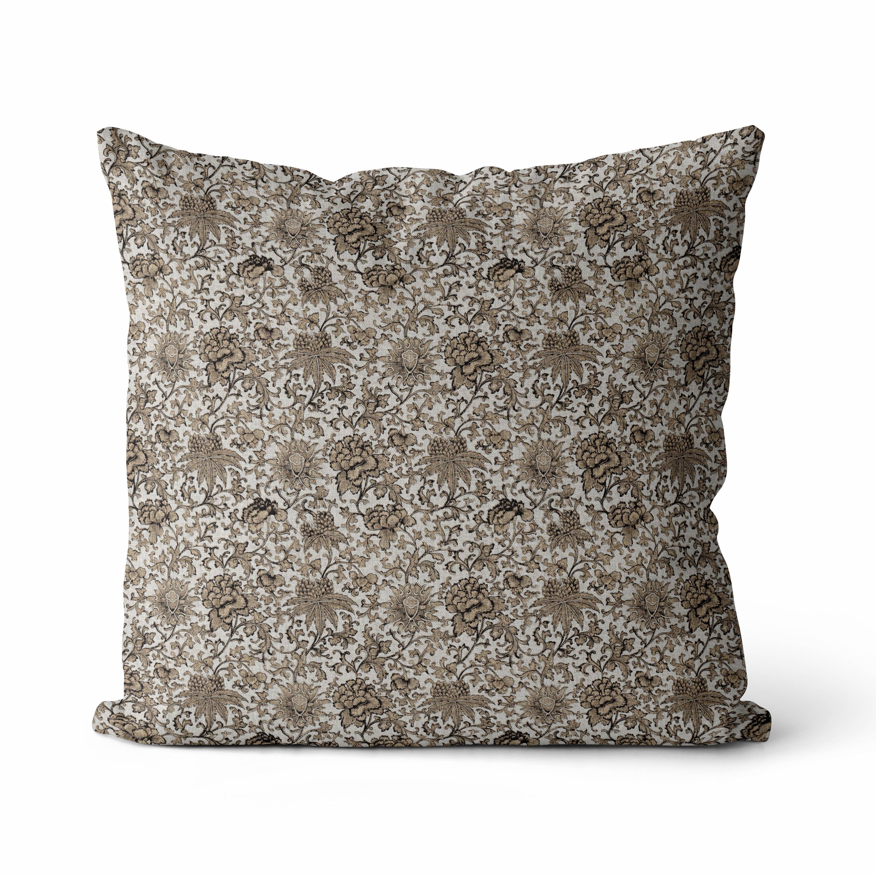 Timeless Blooms III Vintage Floral Pillow Cover | Throw: 18&quot; x 18&quot; / Printed Back