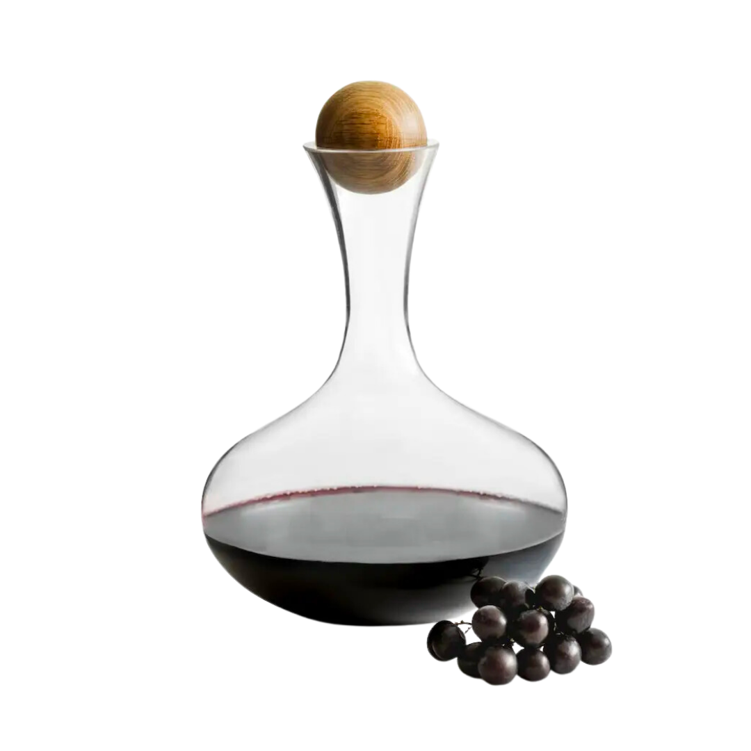 Red Wine Carafe with Oak Stopper
