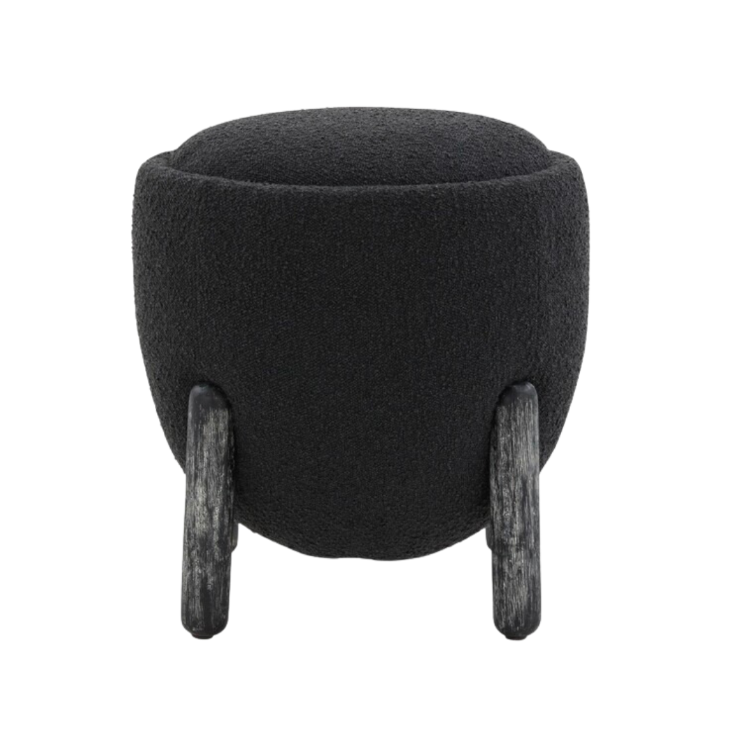 Clarabella Boucle Ottoman in Black