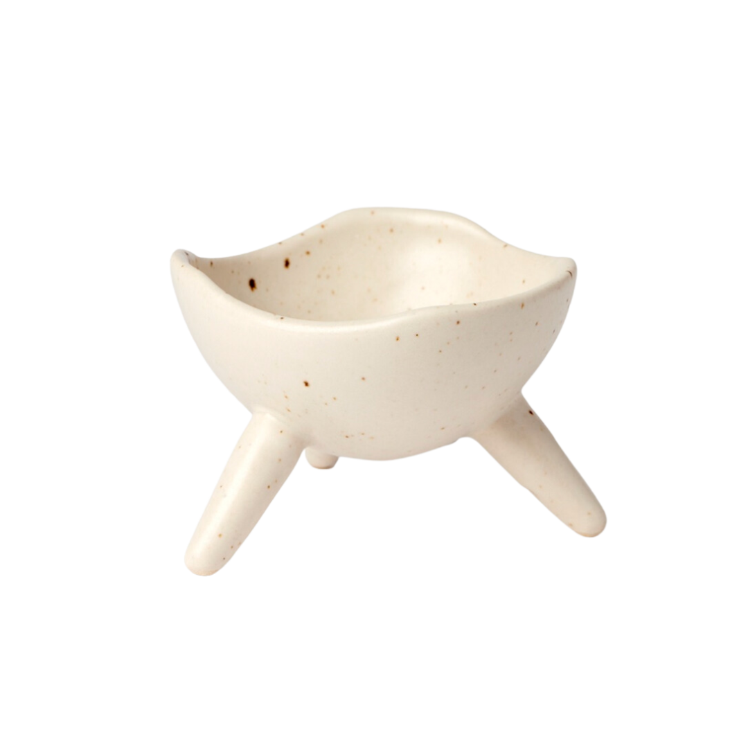 Large Ceramic Tripod Bowl (Stone/Cream)