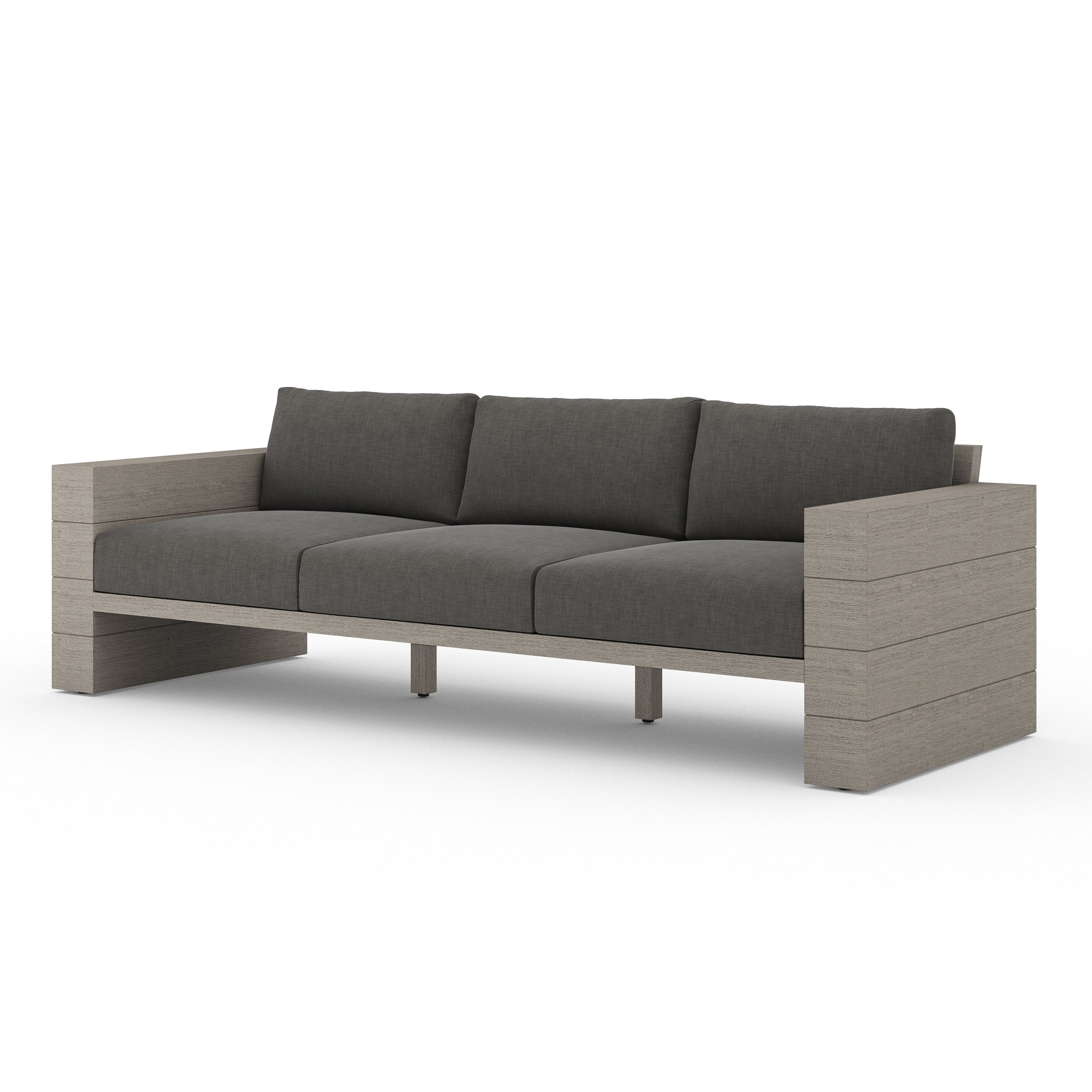 Leroy Outdoor Sofa, Weathered Grey (Charcoal)