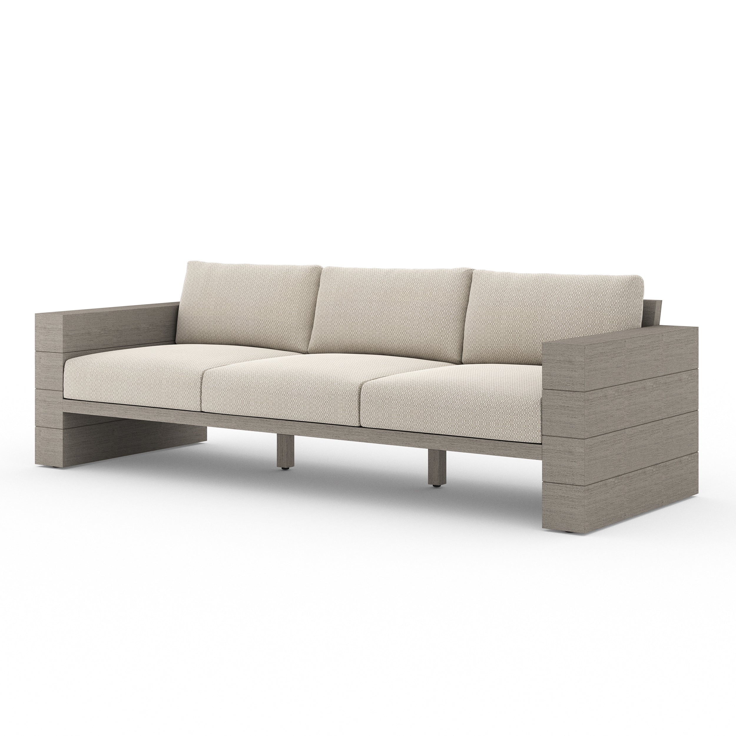 Leroy Outdoor Sofa, Weathered Grey-Faye Sand