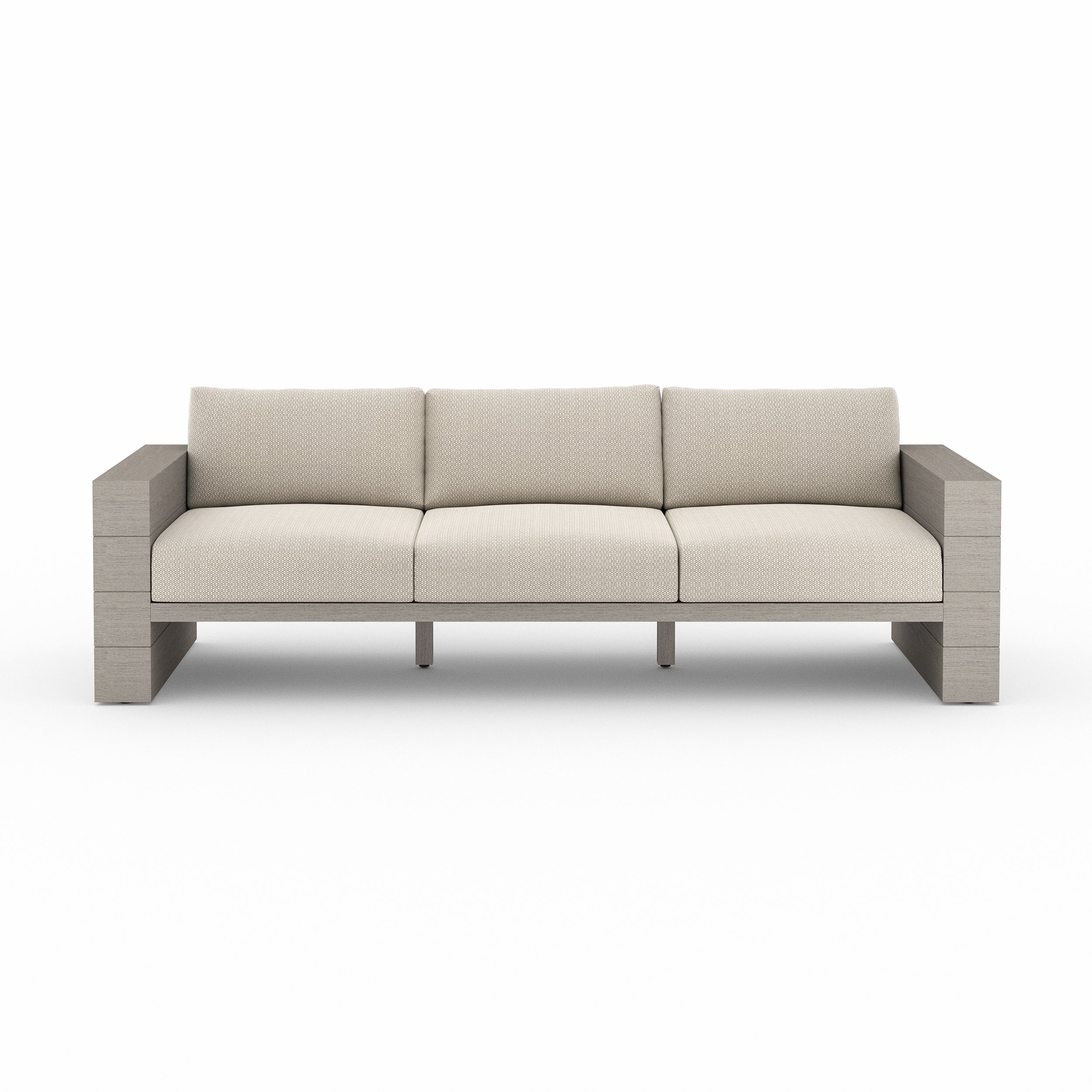 Leroy Outdoor Sofa, Weathered Grey-Faye Sand