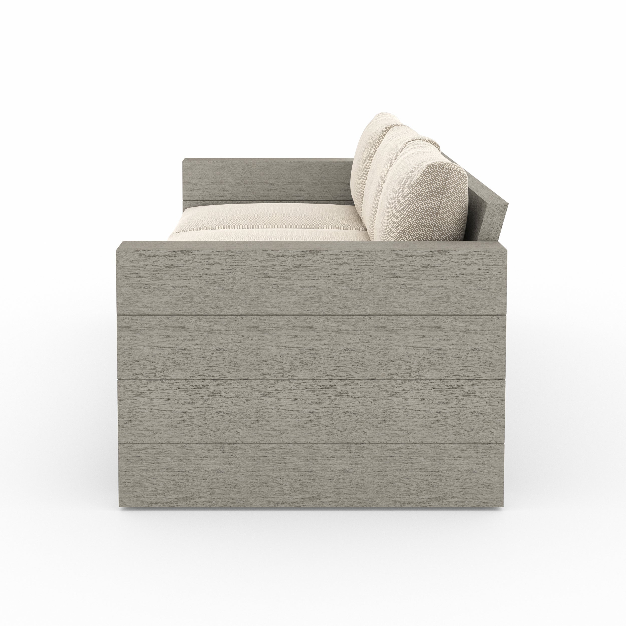 Leroy Outdoor Sofa, Weathered Grey-Faye Sand