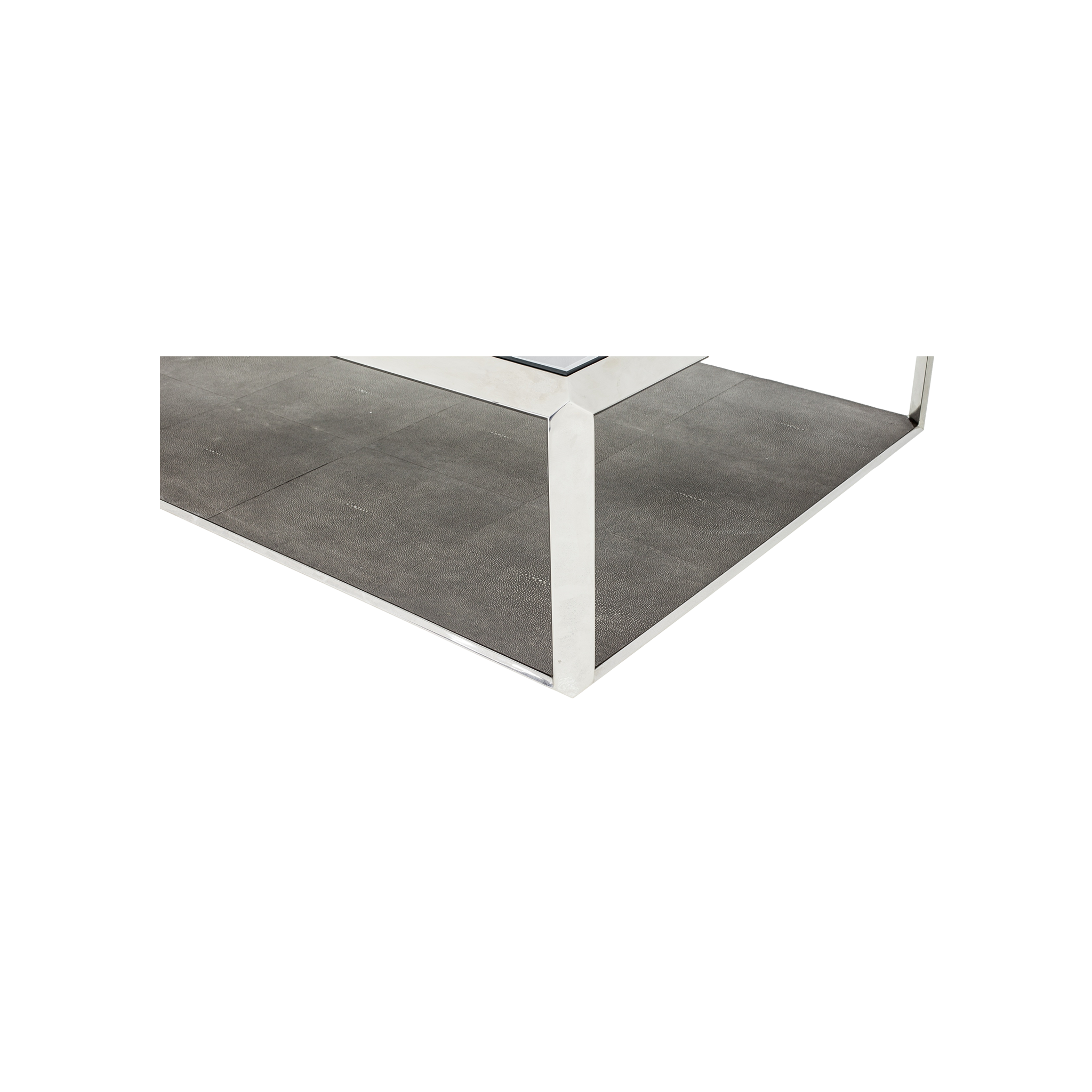 Shagreen Shadowbox Coffee Table in Steel