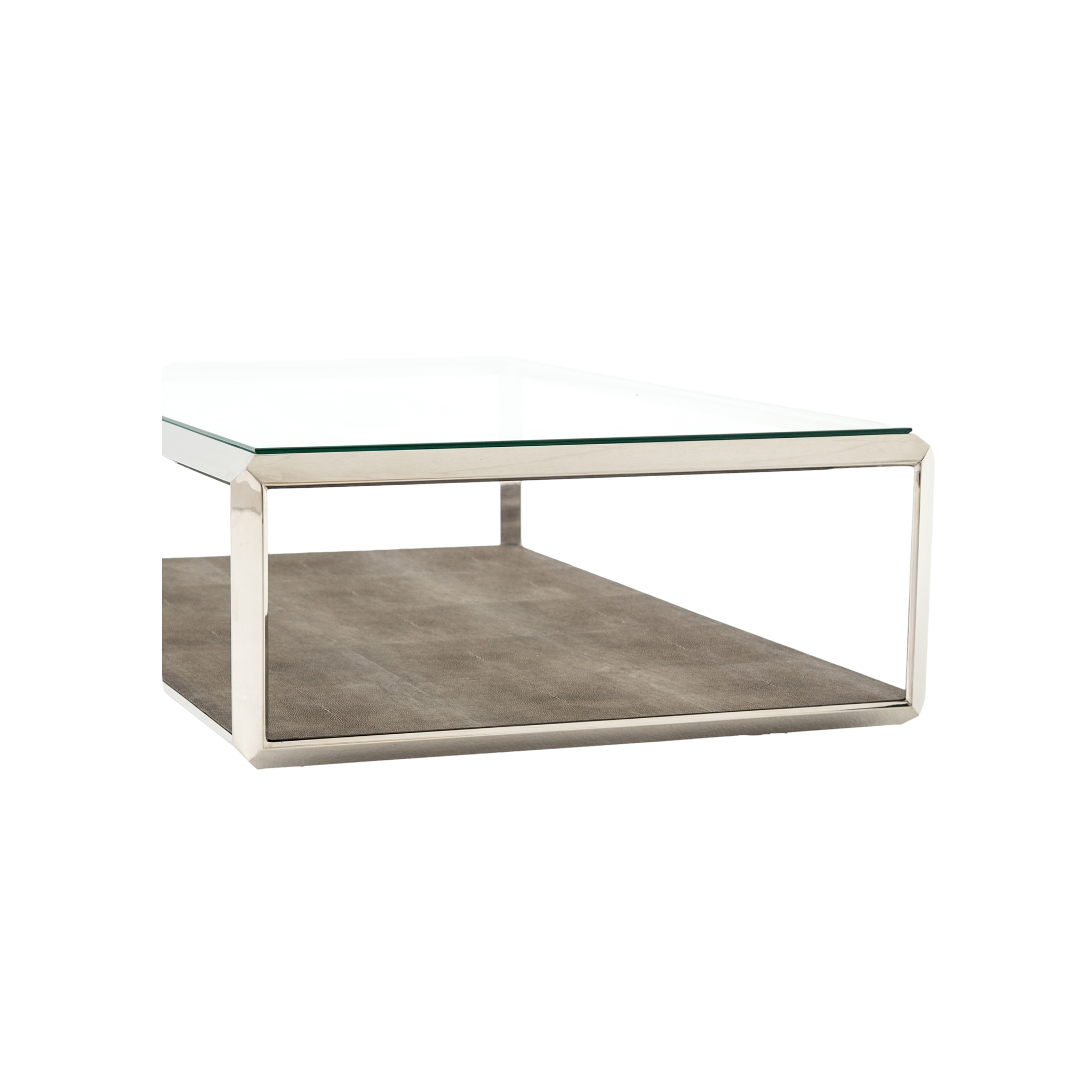 Shagreen Shadowbox Coffee Table in Steel