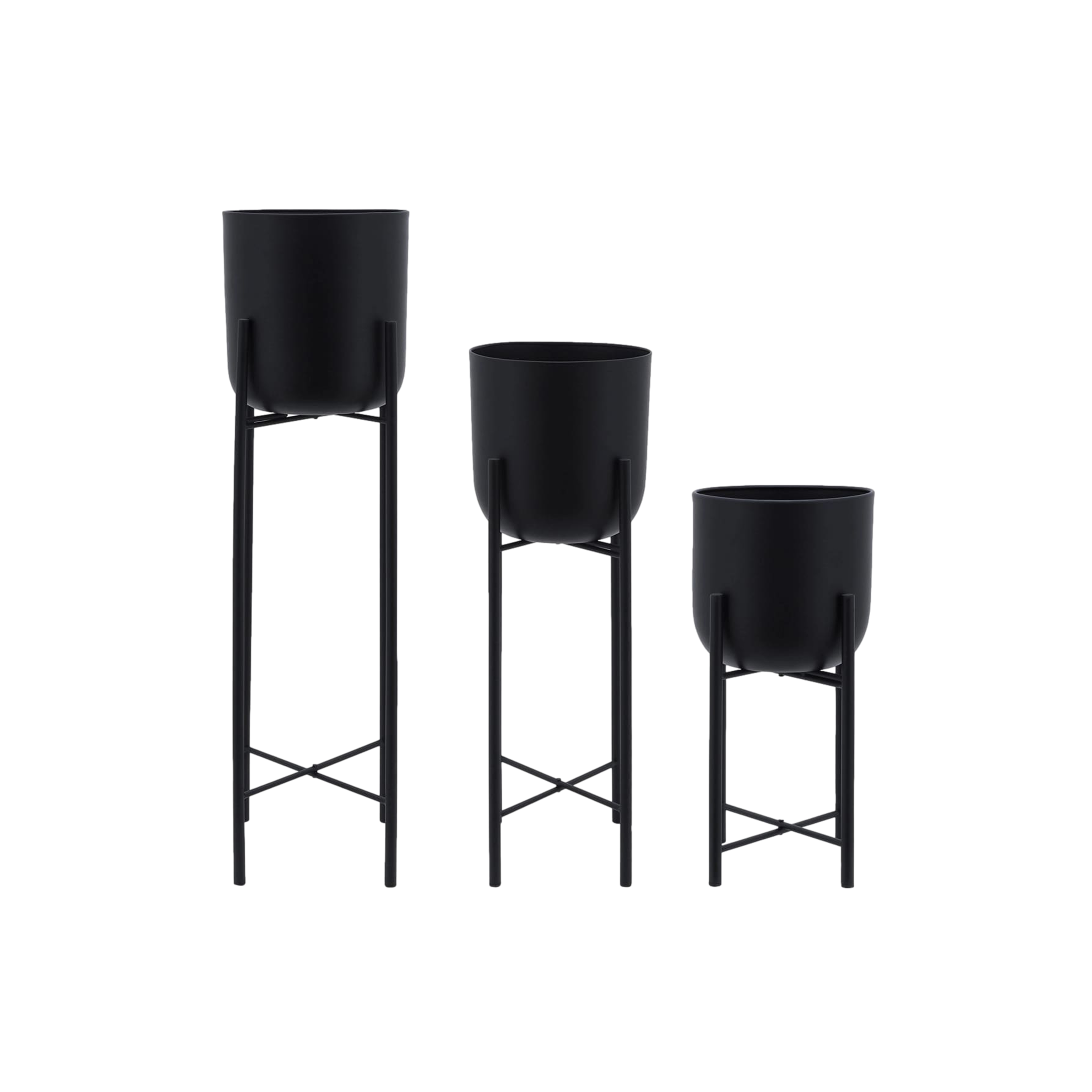 Metal Planters on Stand (S/3)