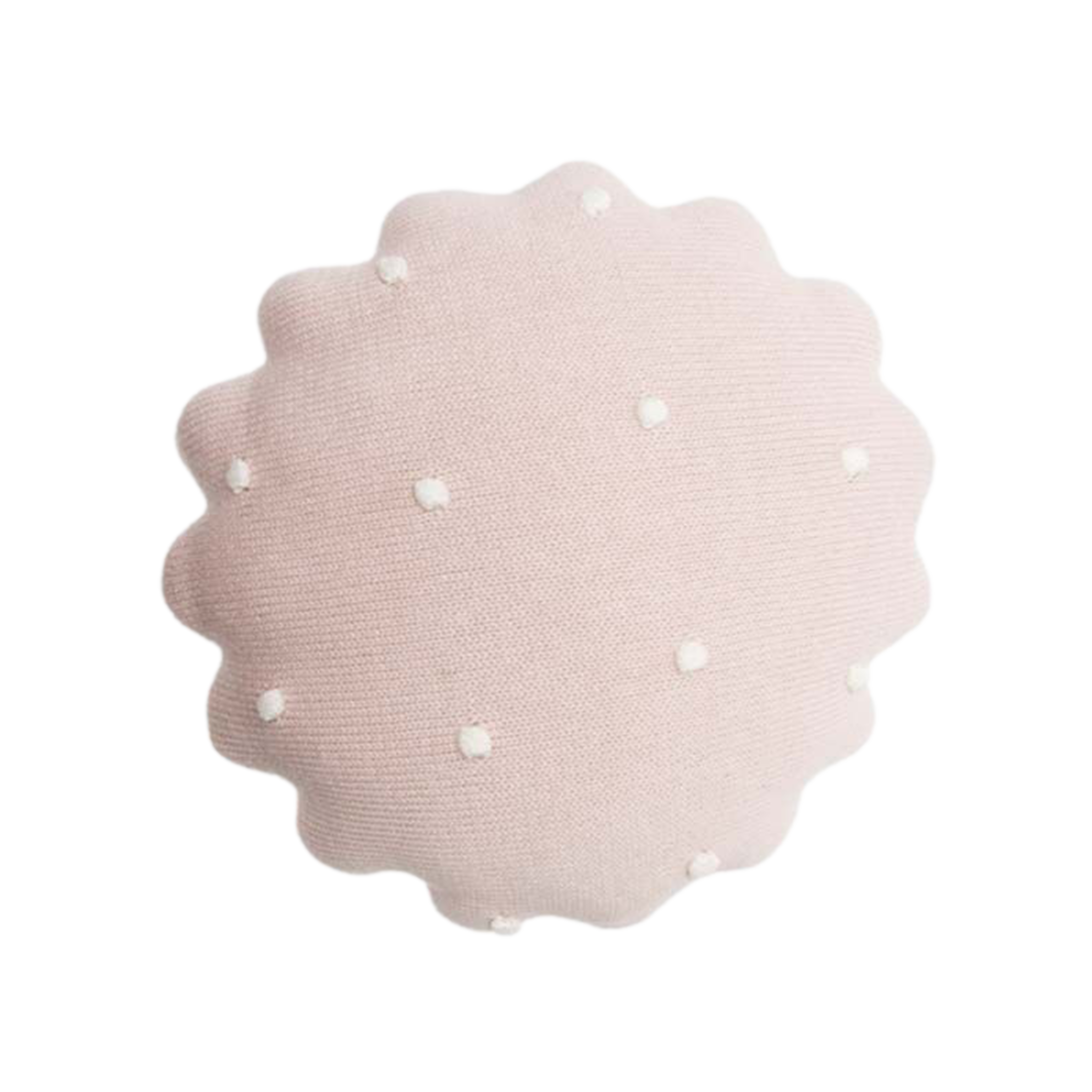 Round Biscuit Knitted Cushion (Pink)