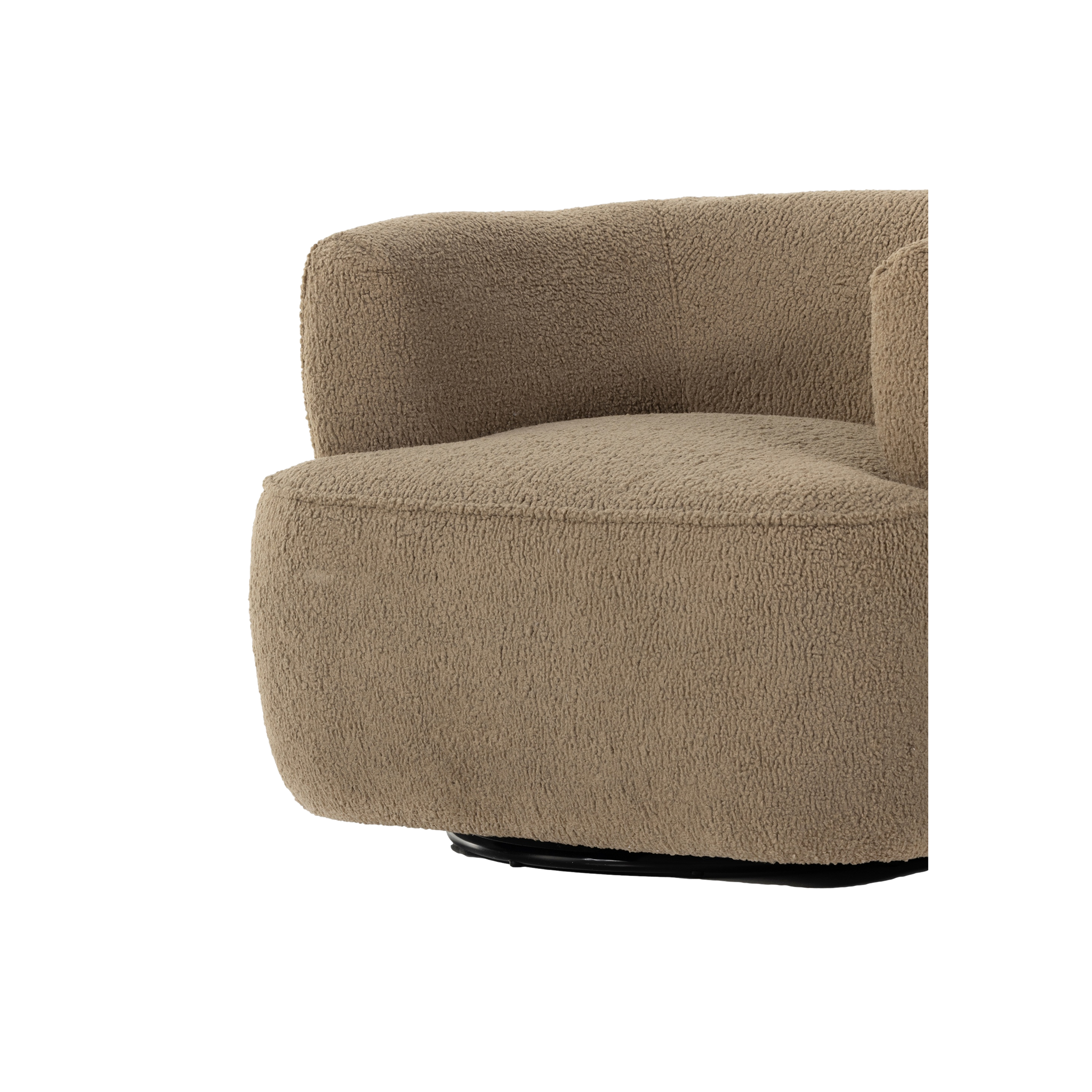 Mila Swivel Chair in Sheepskin Camel