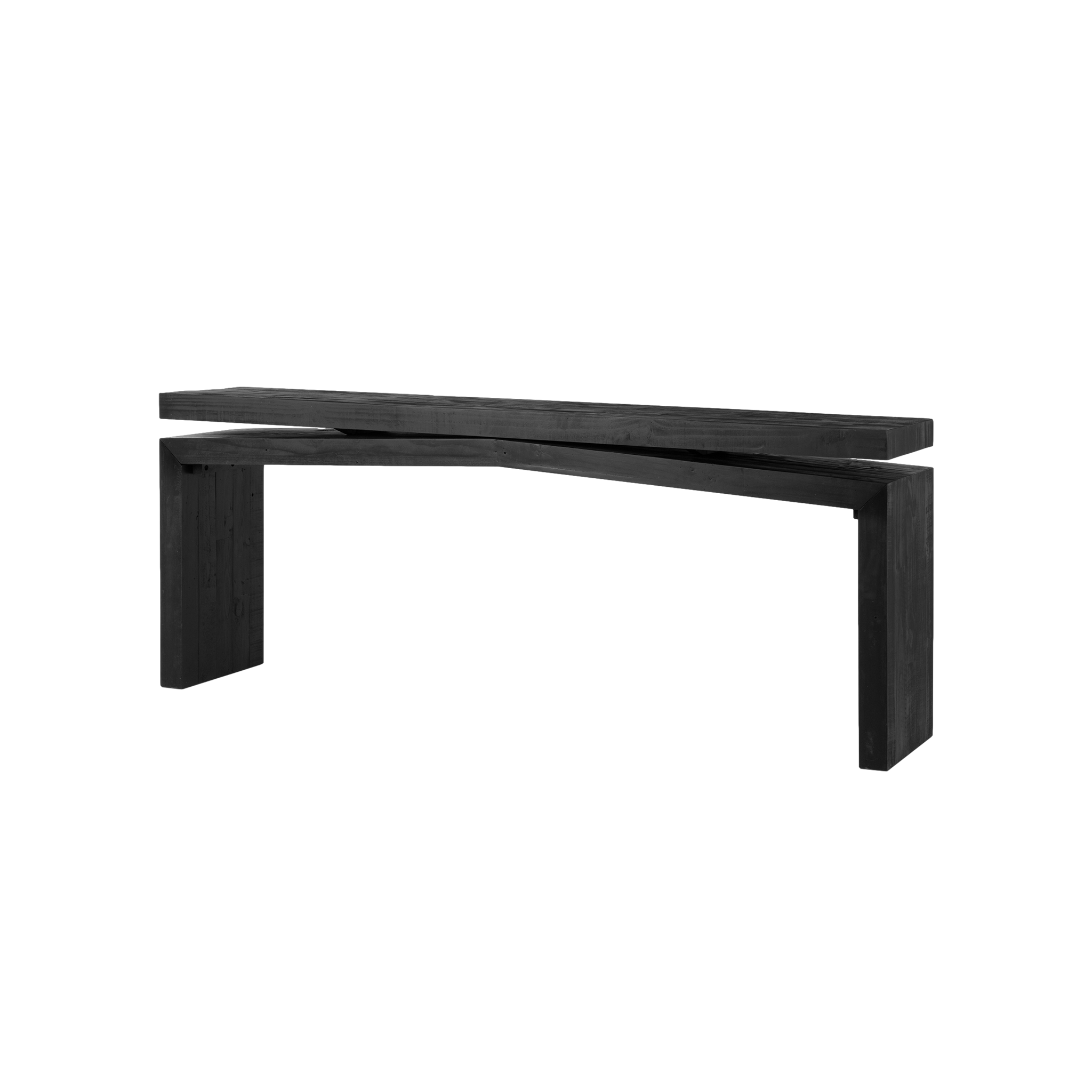 Matthes Console Table in Aged Black Pine