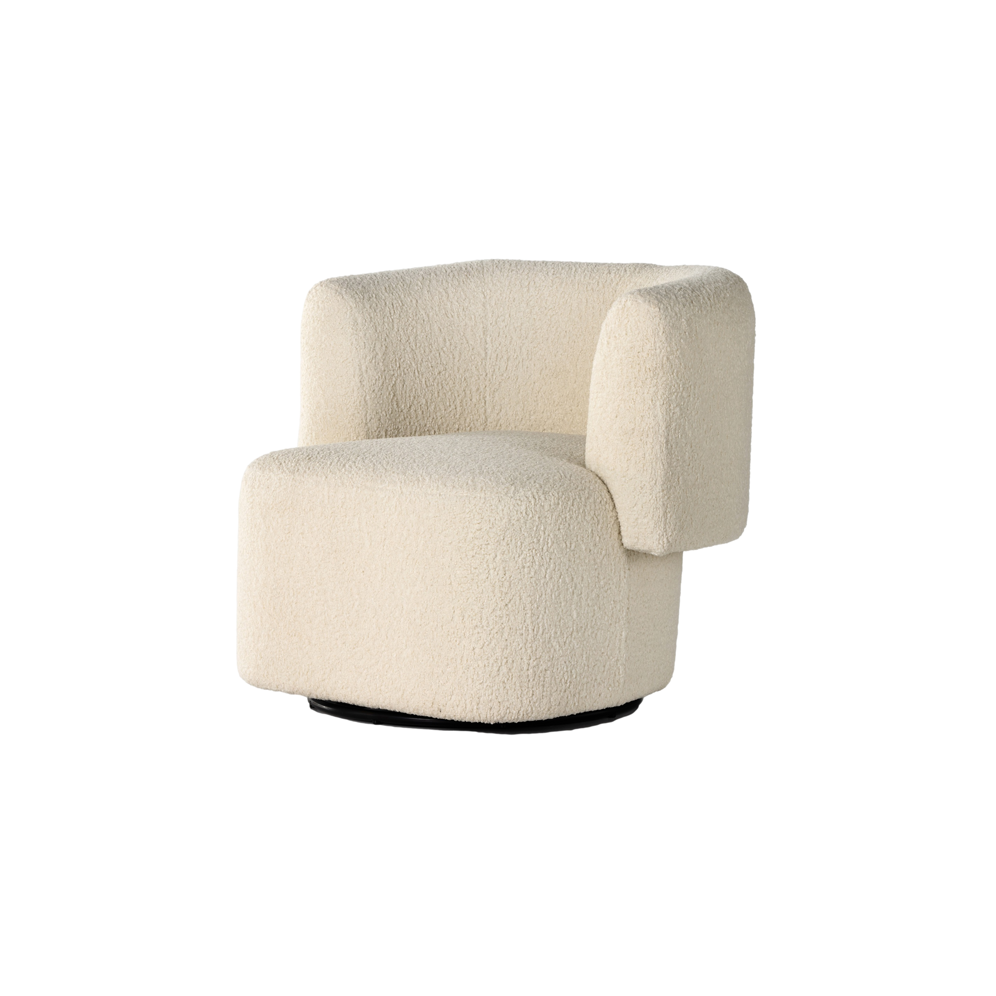 Tybalt Swivel Chair in Sheepskin Natural