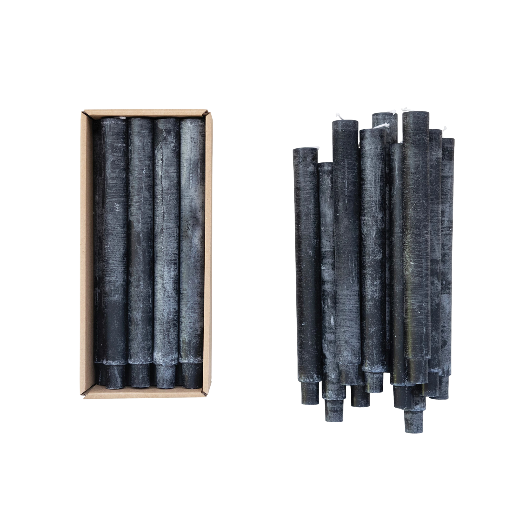 10&quot; Taper Candles in Black (Set of 12)