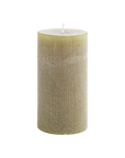 Pleated Pillar Candle in Olive