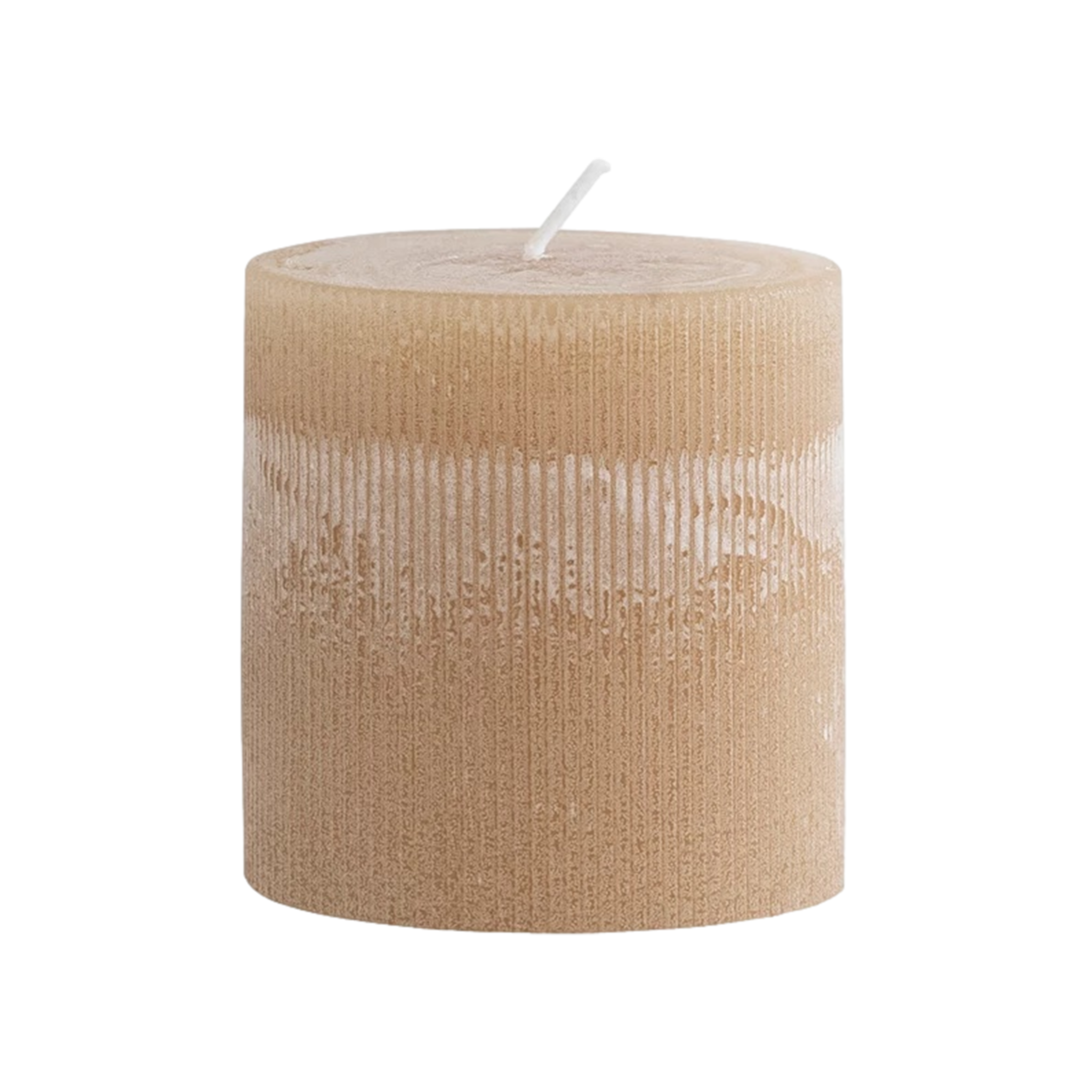 Pleated Pillar Candle in Linen
