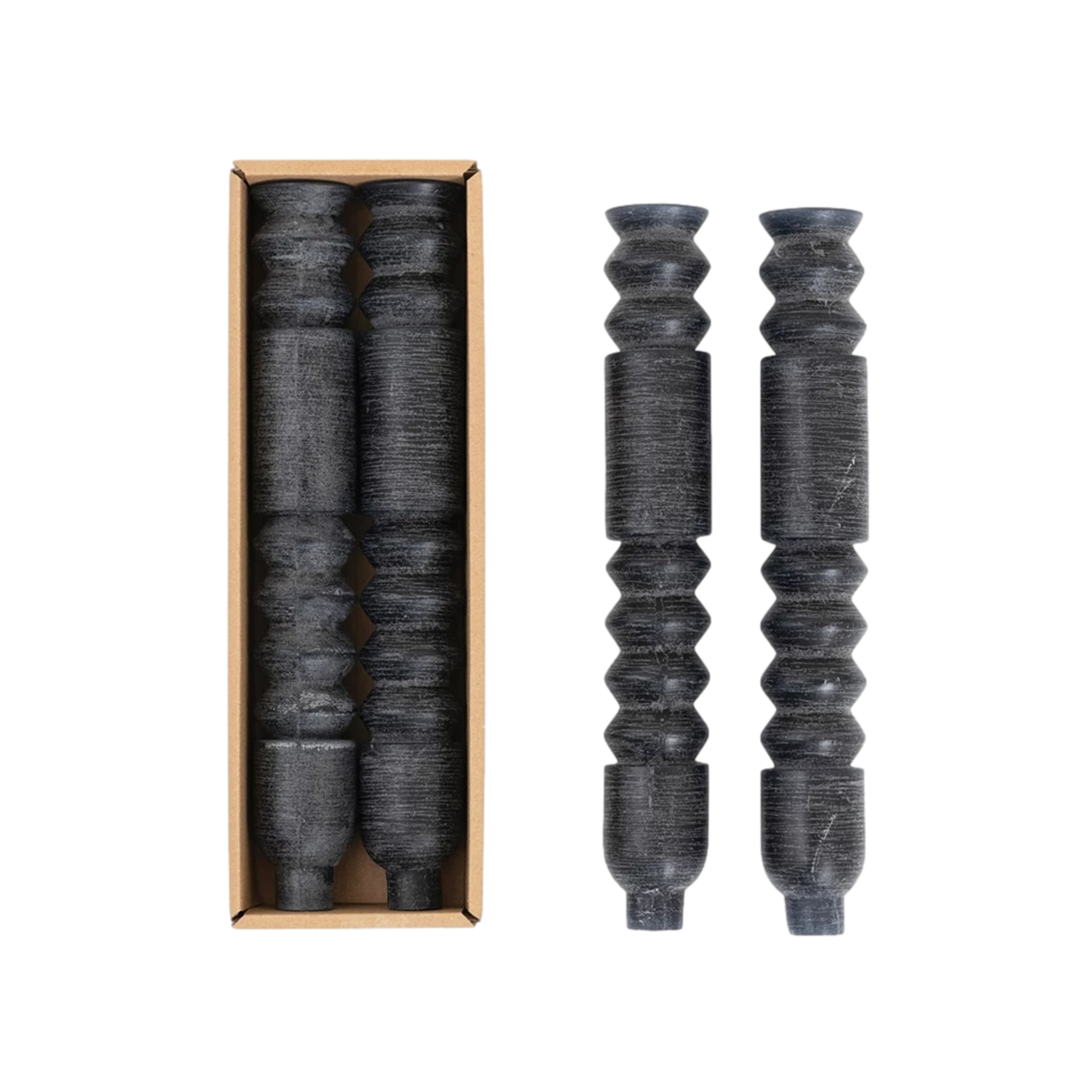 Totem Taper Candles in Black