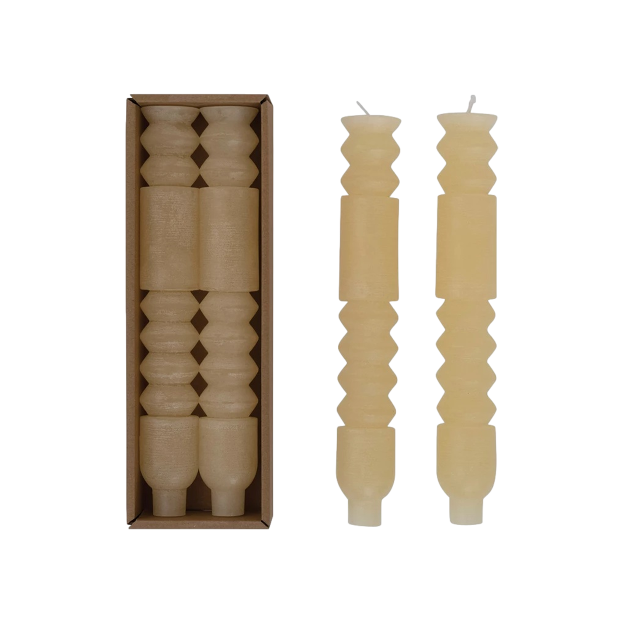 Totem Taper Candles in Cream