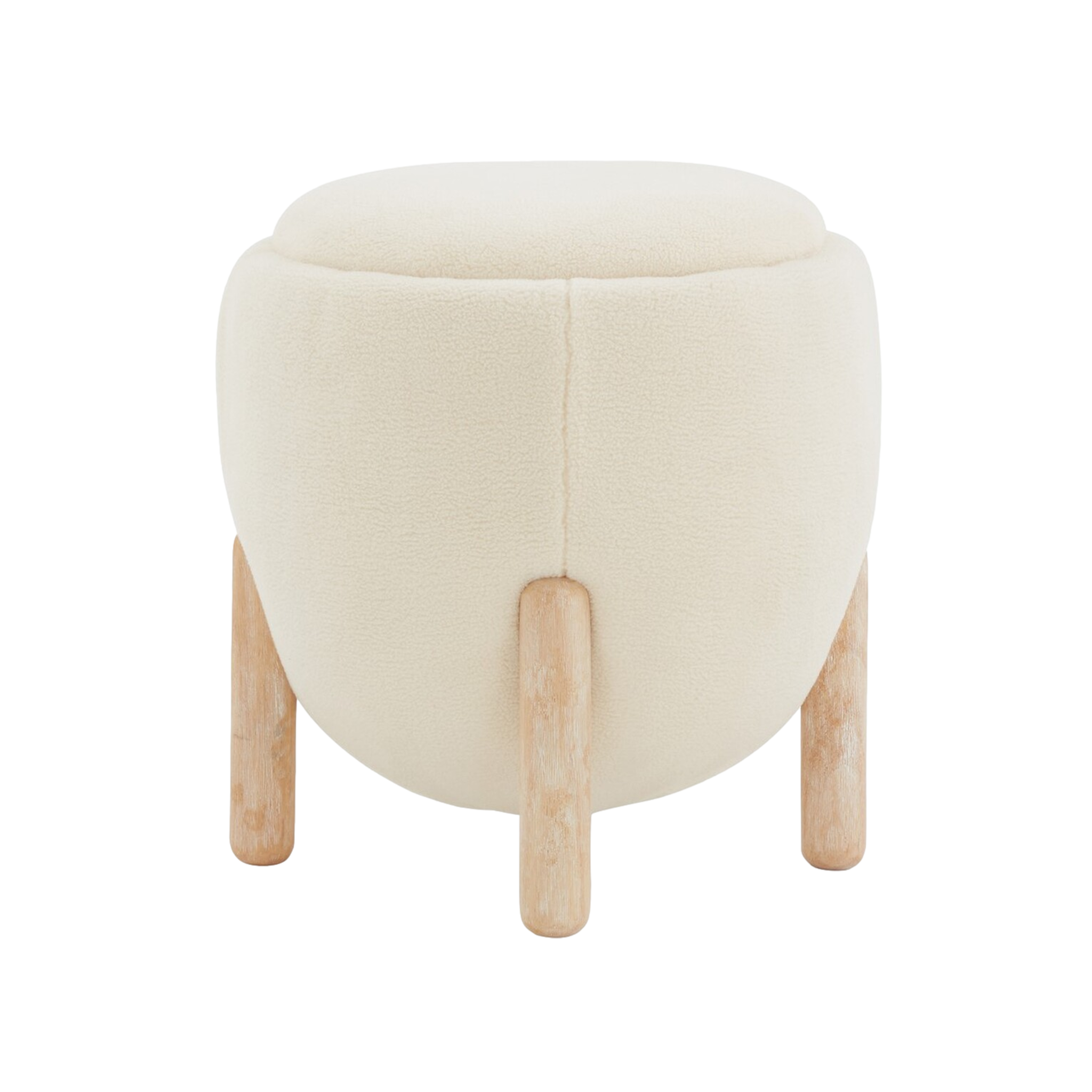 Clarabella Boucle Ottoman in Cream/Oak