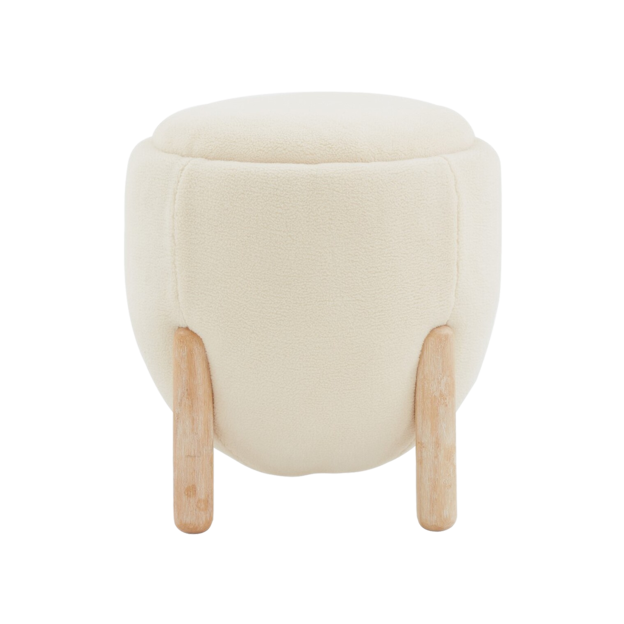 Clarabella Boucle Ottoman in Cream/Oak