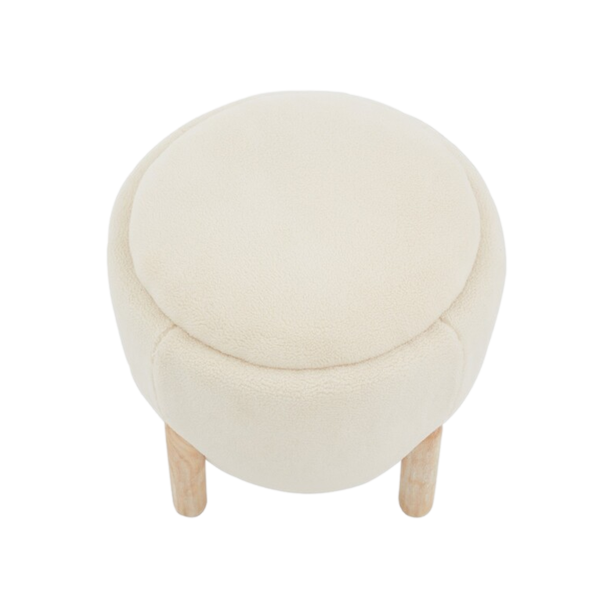 Clarabella Boucle Ottoman in Cream/Oak