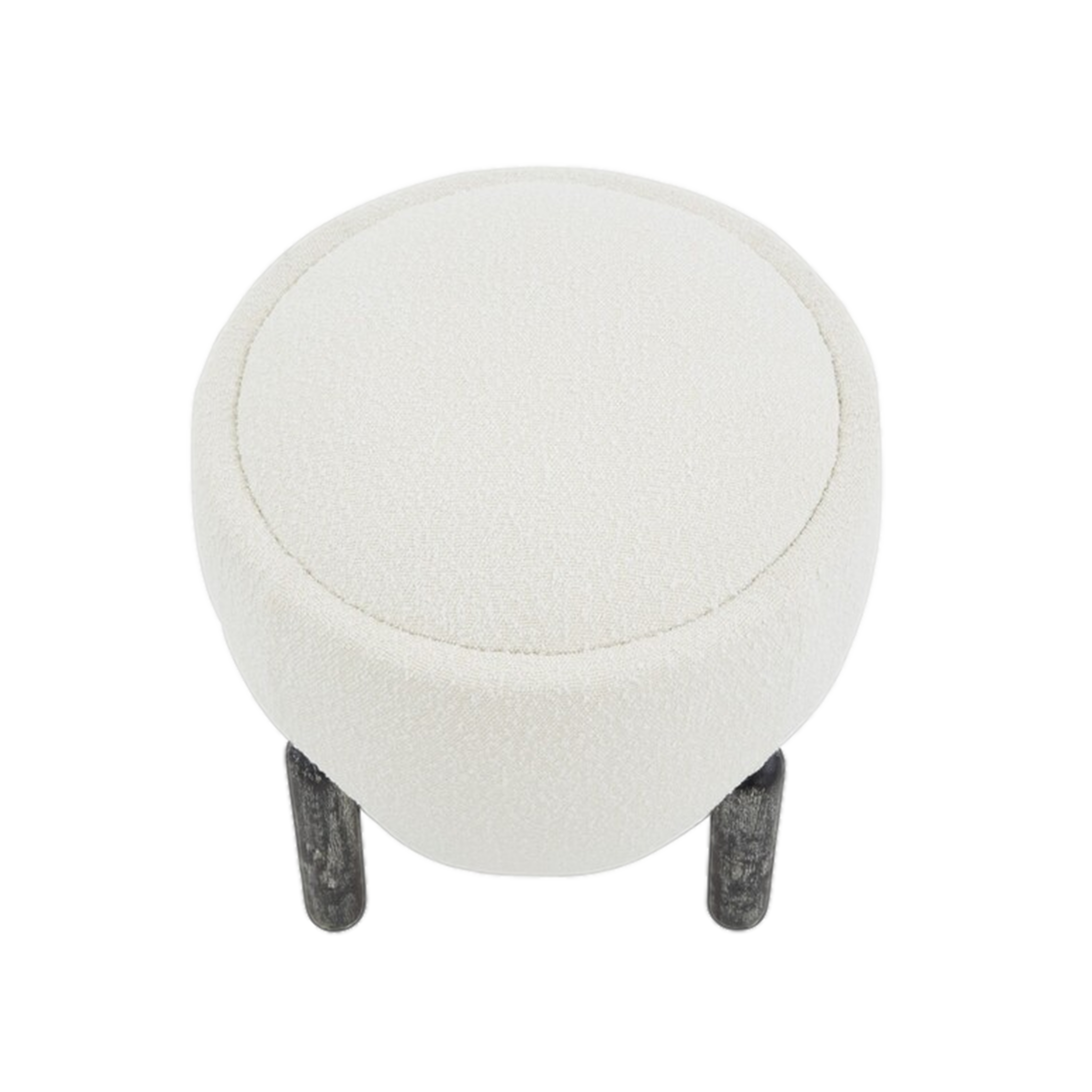 Clarabella Boucle Ottoman in White/Black