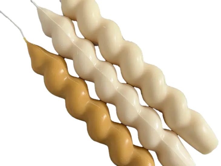 Cream Twisted Taper Candle