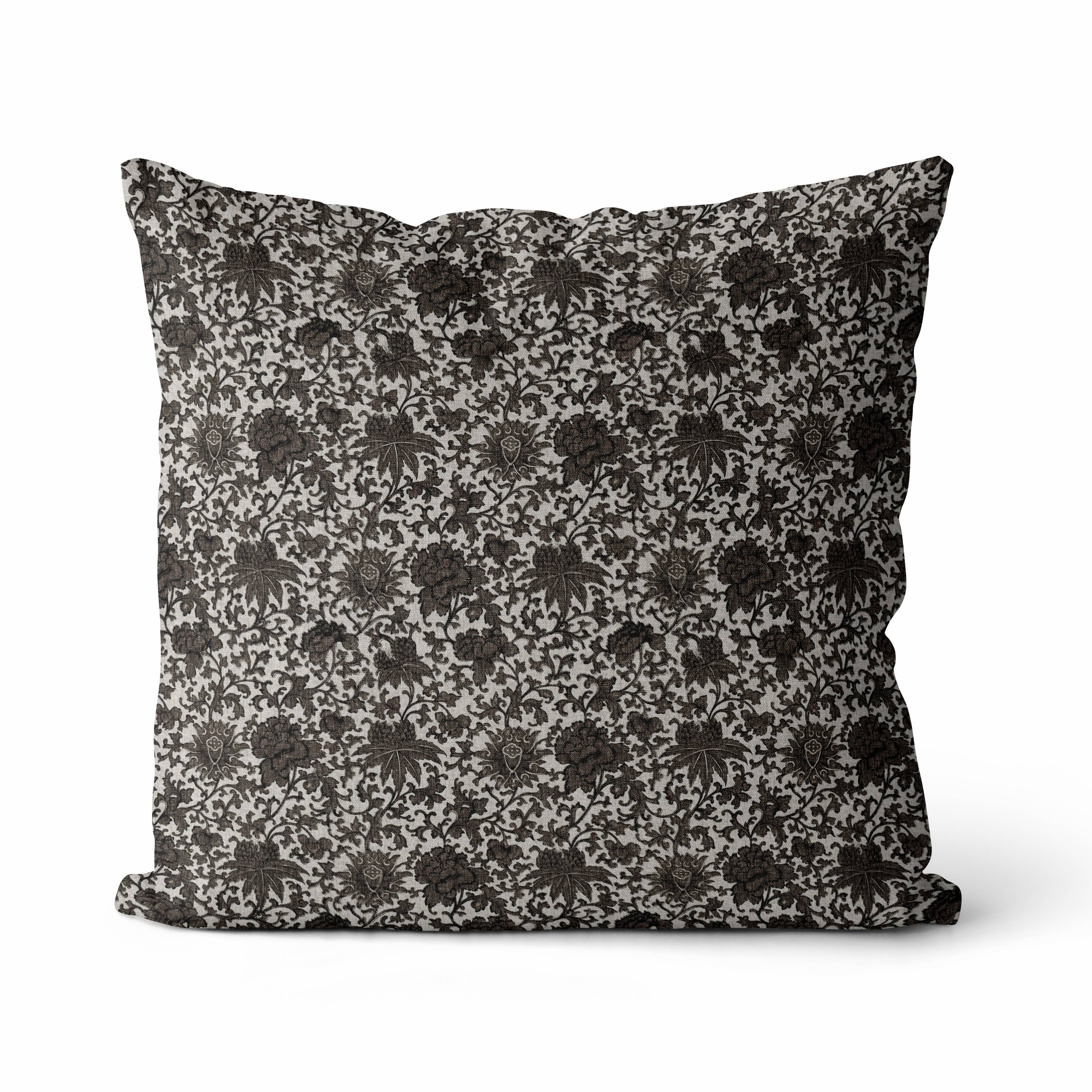Timeless Blooms V Vintage Floral Pillow Cover | Throw Pillow: 18&quot; x 18&quot; / Printed Back