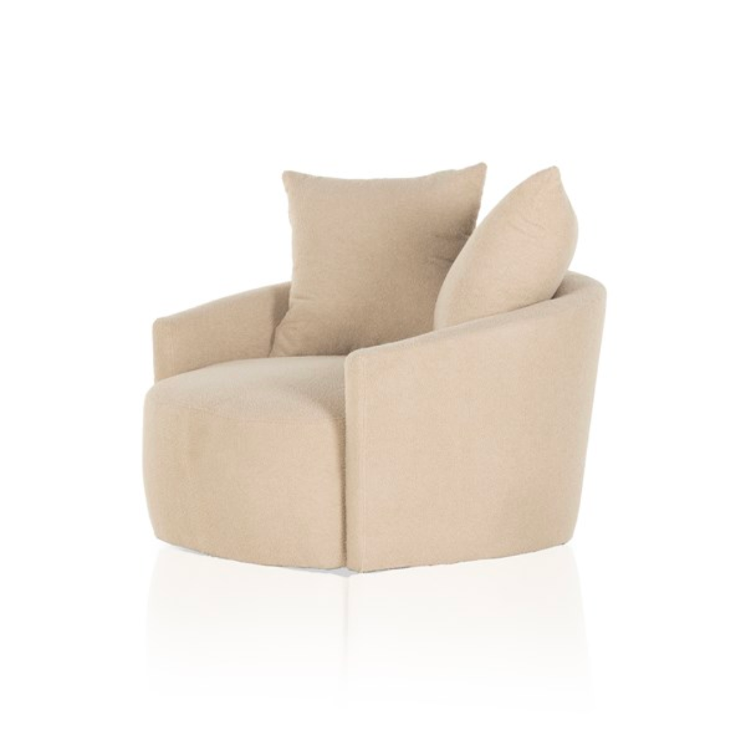 Chloe Swivel Chair in Taupe