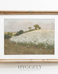 Vintage Floral Field Painting | Landscape Art Print L215: 8"x10"