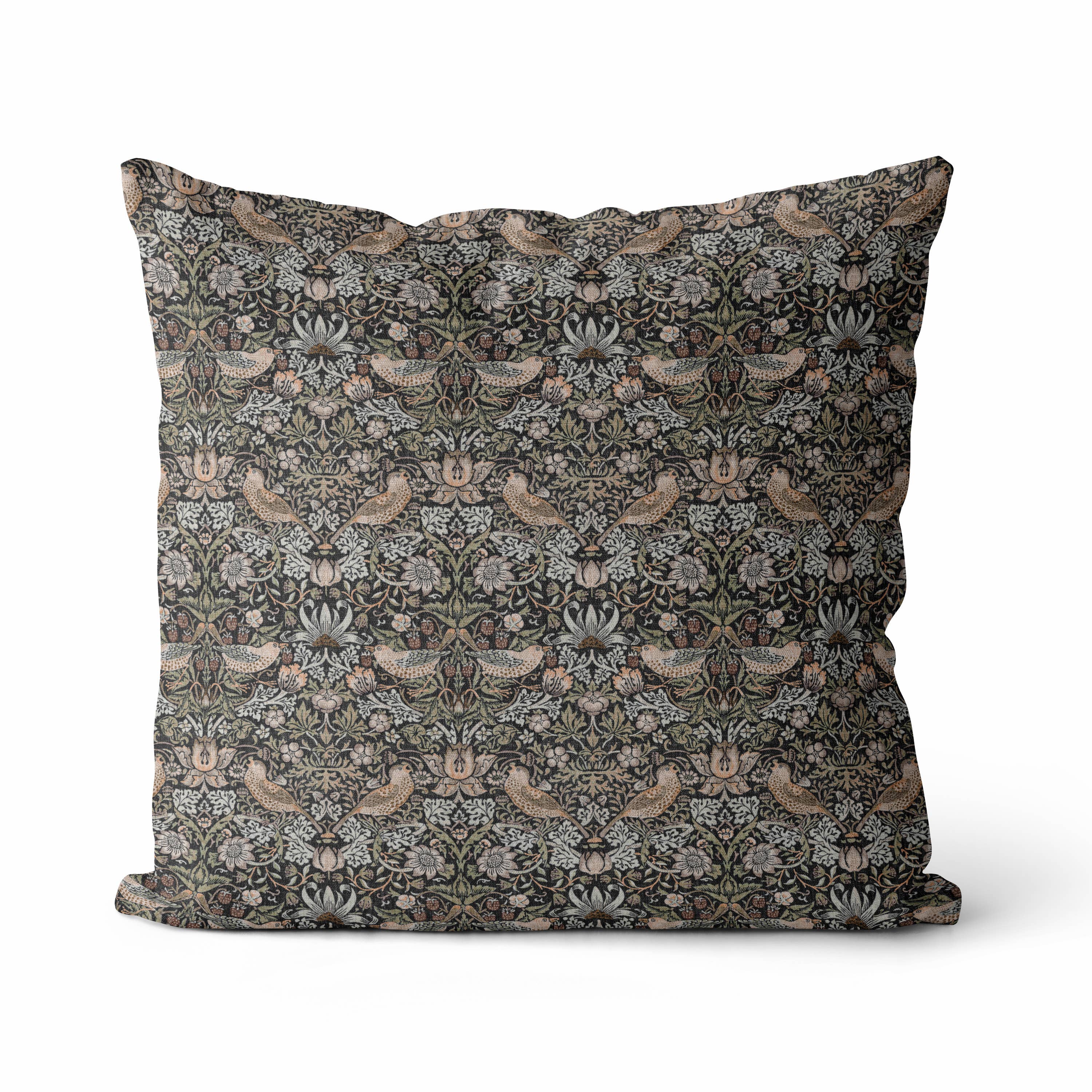 Enchanting Vines II Pillow Cover | Vintage Floral Throw: 22&quot; x 22&quot; / Printed Back